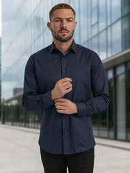 Men's Shirt - Navy Blue OZONEE V/V183