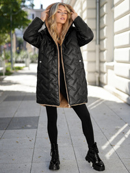 Women's long winter jacket - black OZONEE JS/5M3352/392