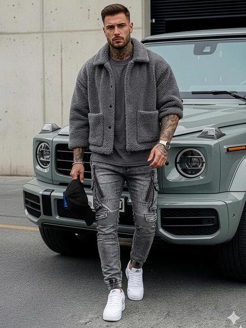 Men's Jeans - Dark Grey OZONEE O/E10017Z