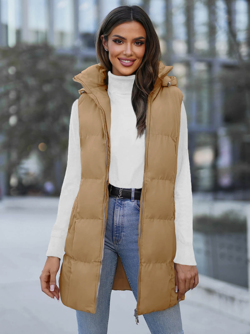 Women's Gilet - Camel OZONEE JS/M721/84Z