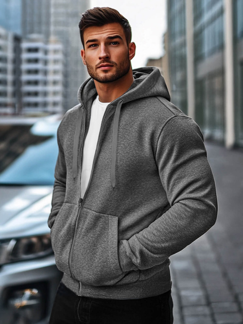 Men's Hoodie - Dark Grey OZONEE JS/2008Z