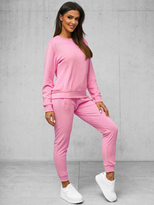 Women's Velour Tracksuit Set - Powder Pink OZONEE O/8C1173/38Z