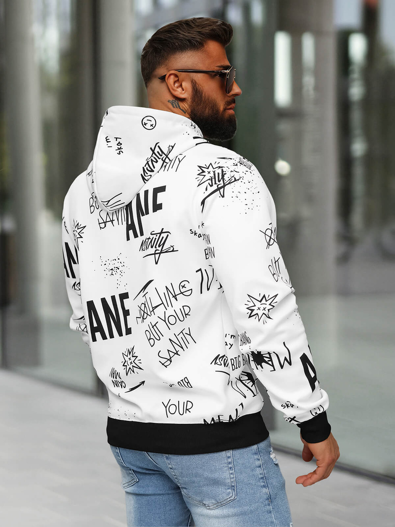 Men's Hoodie - White OZONEE JS/8B1229/1