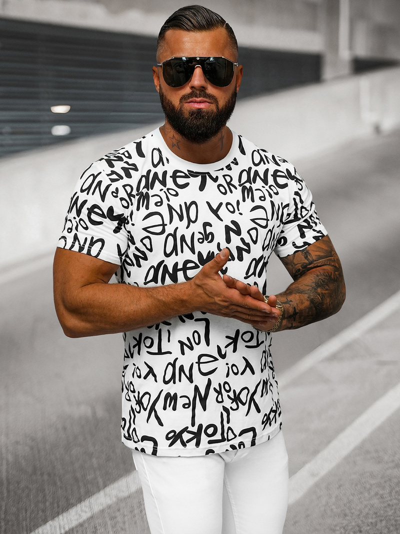 Men's T-shirt - White OZONEE O/T1268/1