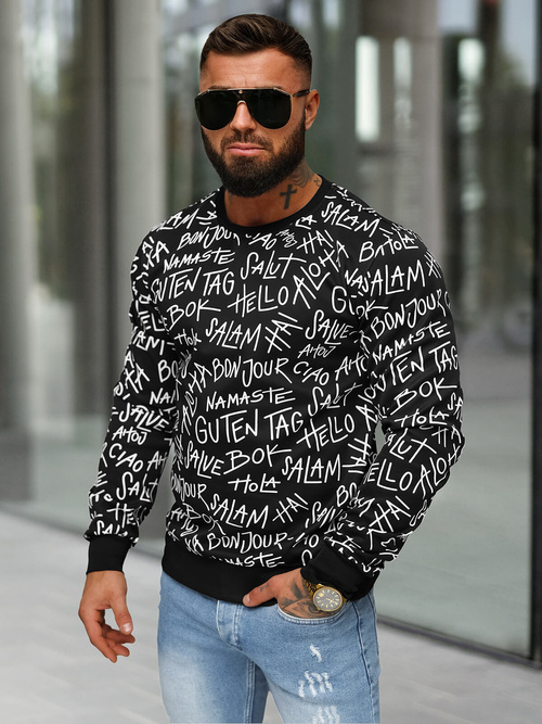 Men's Sweatshirt - Black OZONEE JS/8B1188/3