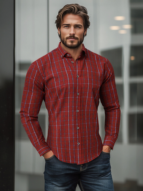 Men's Shirt - Red OZONEE O/V127