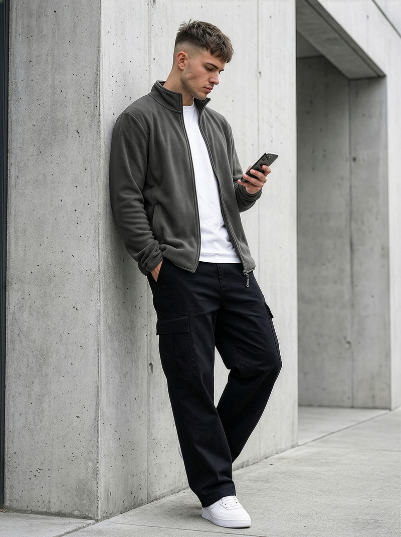 Men's Sweatshirt - Dark Grey OZONEE JS/HH016/5