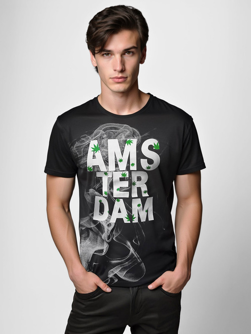 Men's T-shirt - Black OZONEE O/T128/3Z