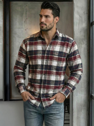 Men's Shirt - Burgundy OZONEE V/V174Z