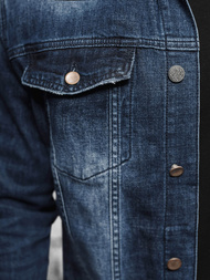 Men's Denim Jacket Sherpa Dark Blue OZONEE NB/MJ516BSZ