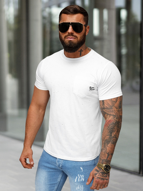 Men's T-shirt - White OZONEE O/QQ1387