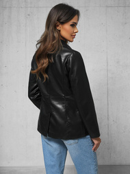 Women's Leather Jacket Black OZONEE JS/11Z8121