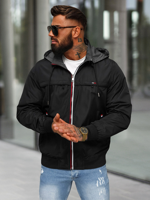 Men's Reversible Jacket - Black OZONEE JS/16M9207/392