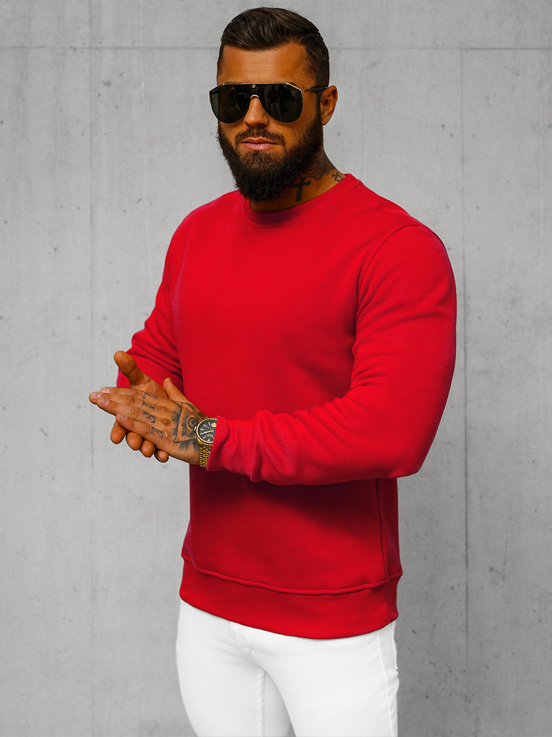 Men's Sweatshirt - Red OZONEE JS/2001-10Z
