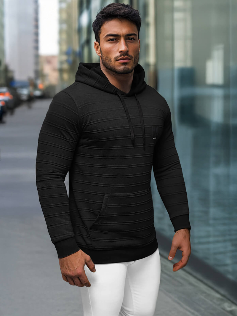 Men's Hoodie - Black OZONEE O/TB2272Z