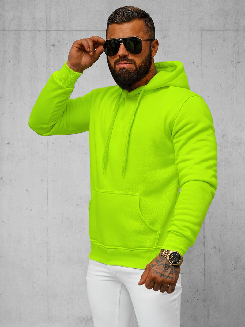 Men's Hoodie - Green neon OZONEE JS/2009Z