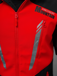 Men's Softshell Jacket - Black-Red OZONEE JS/HH022/1CZ