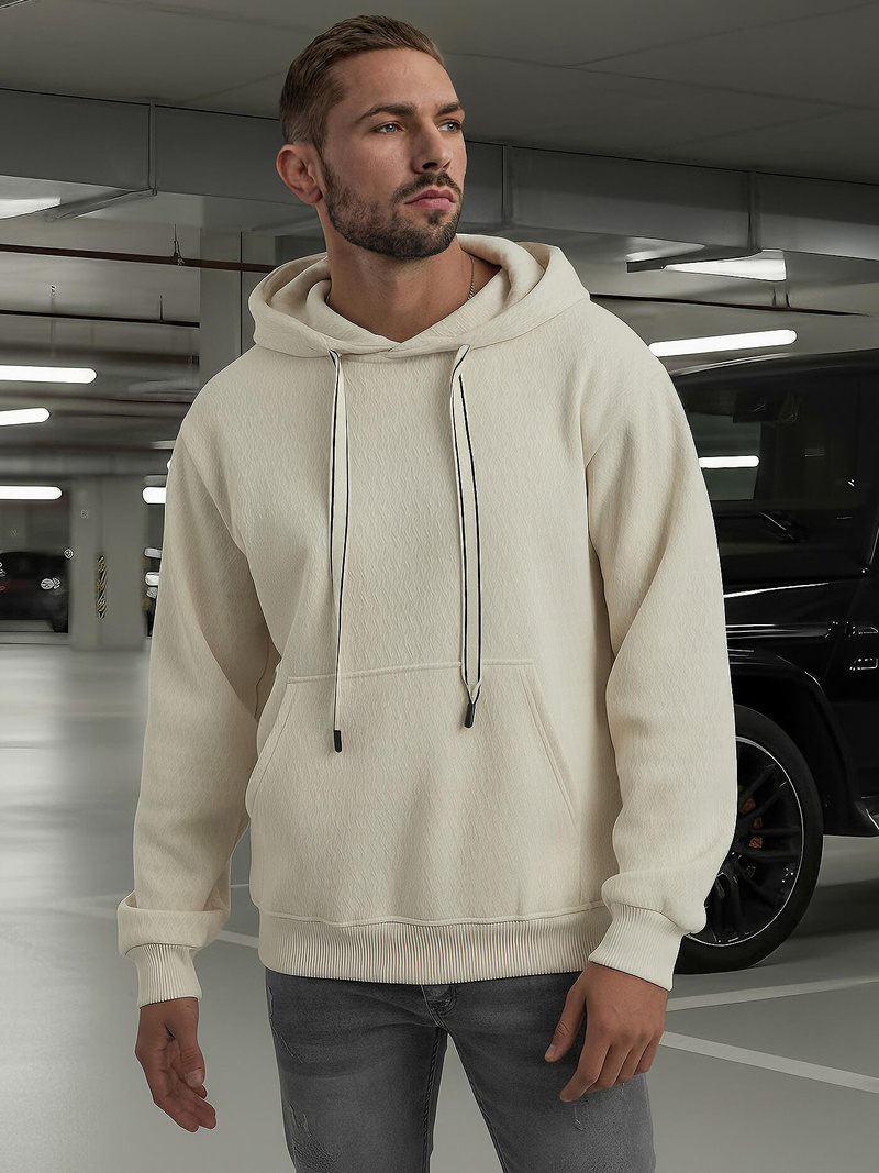 Men's Hoodie - Ecru OZONEE O/G3065