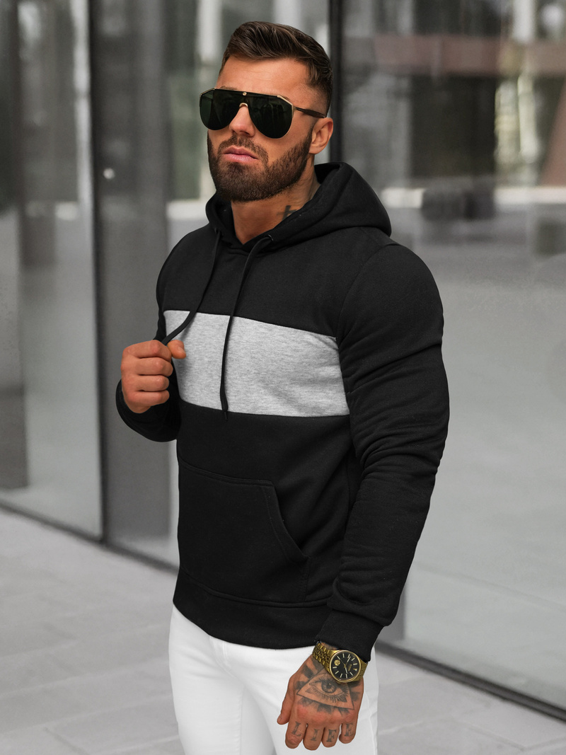 Men's Hoodie - Black OZONEE JS/8B1308/3