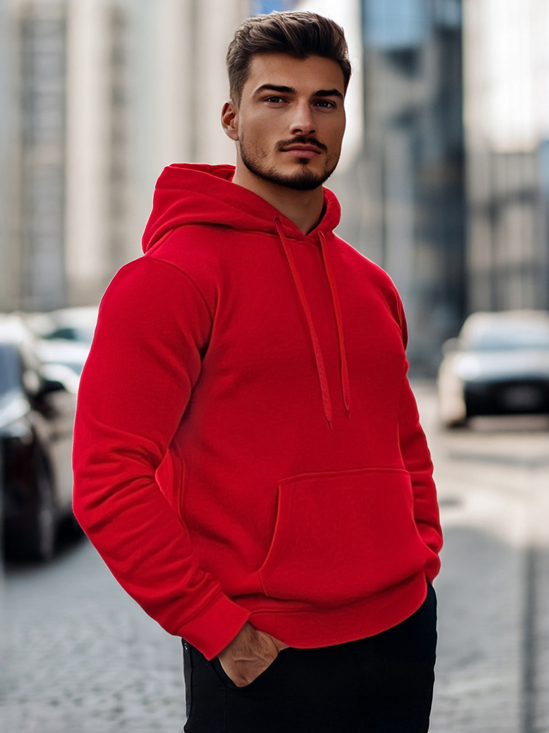 Men's Hoodie - dark-red OZONEE JS/2009Z