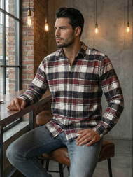 Men's Shirt - Burgundy OZONEE V/V174Z