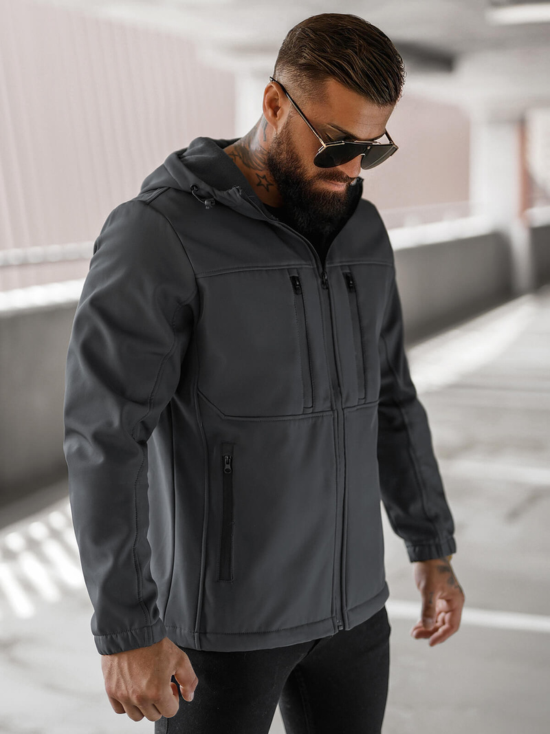 Men's Softshell Jacket - Dark Grey OZONEE JS/27B6525/5Z