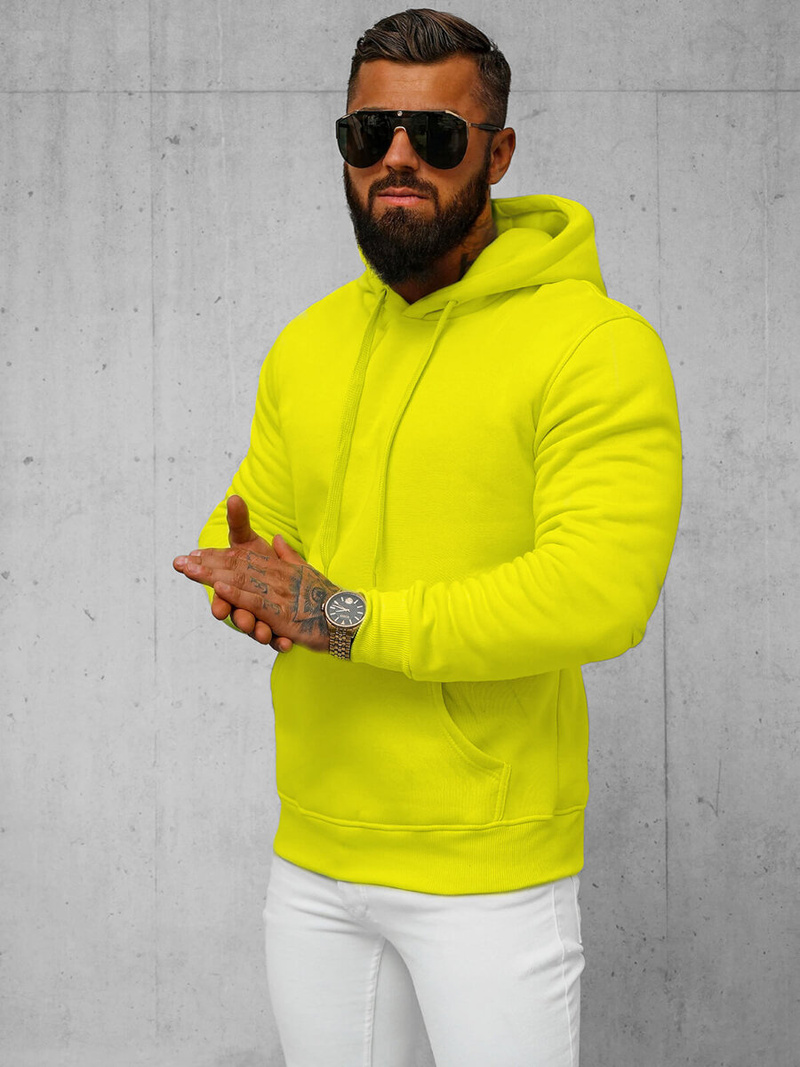 Men's Hoodie - Yellow neon OZONEE JS/2009Z