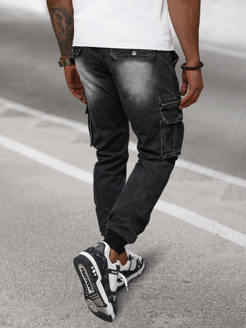 Men's jeans joggers - Black OZONEE NB/MP0108N