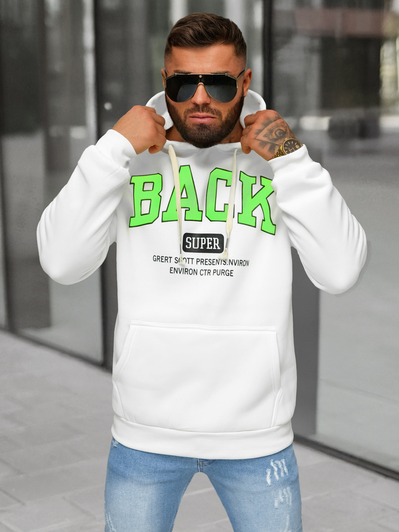 Men's Hoodie - White OZONEE O/TT30513