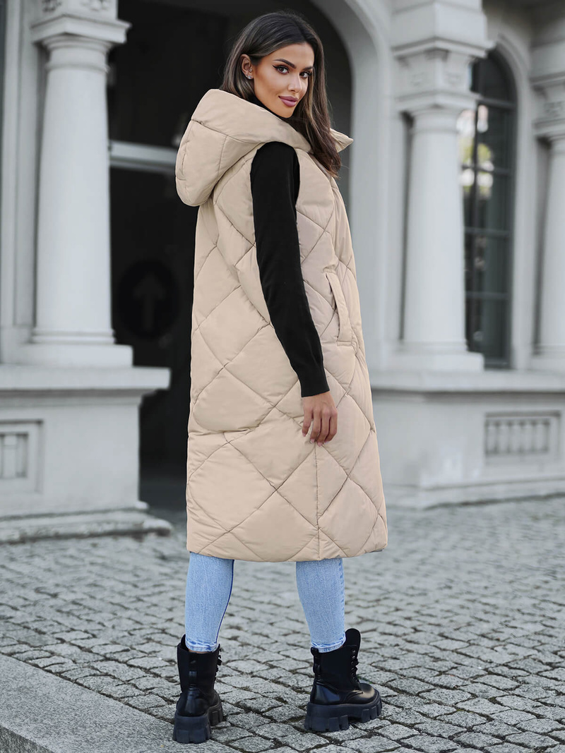 Women's Gilet - Beige OZONEE JS/5M3165/62Z