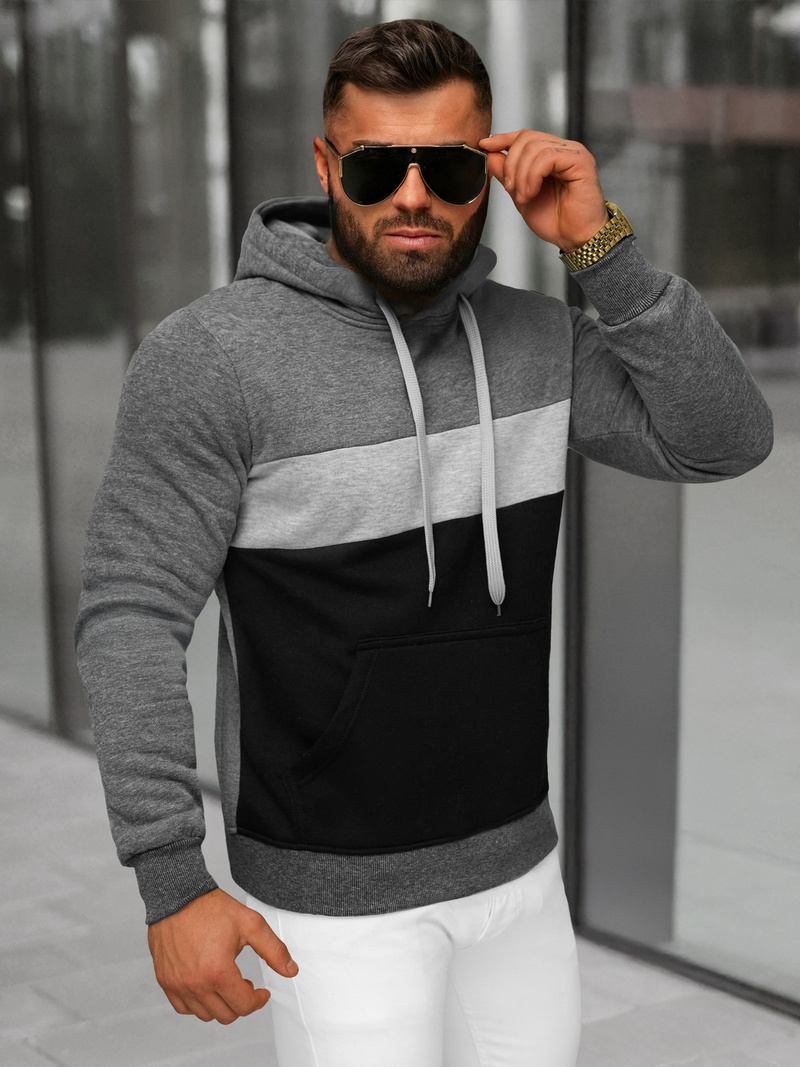 Men's Hoodie - Dark Grey OZONEE JS/8B1320/5