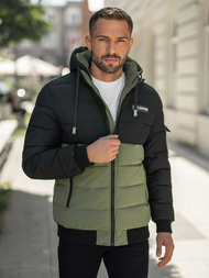 Men's Winter Jacket - Black/Green OZONEE JS/31M5083/136