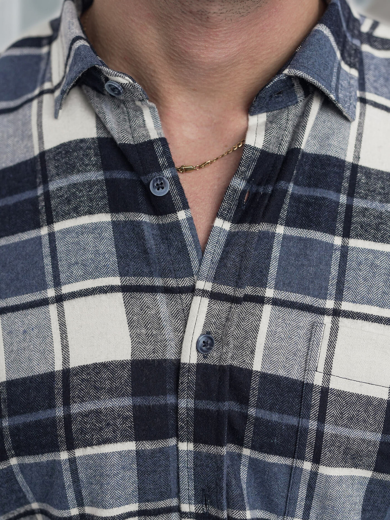 Men's Shirt - Navy Blue OZONEE V/V175Z