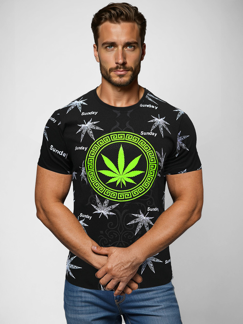 Men's T-shirt - Black OZONEE O/T139/3Z