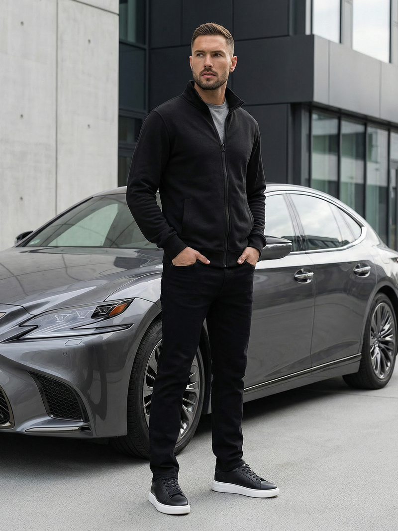 Men's Sweatshirt - Black OZONEE JS/2002Z