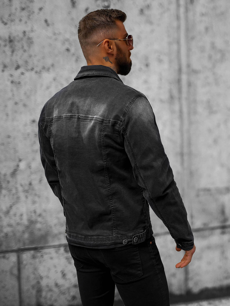 Men's Denim Jacket Black OZONEE NB/MJ506NZ