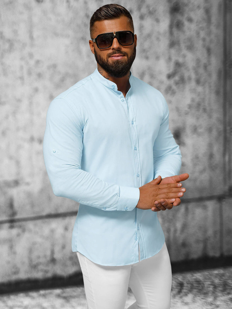 Men's Shirt - Light Blue OZONEE O/V54