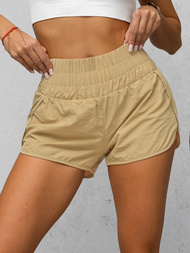 Women's sports shorts - beige OZONEE JS/XY24019S