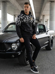 Men's Hoodie - Black OZONEE O/B272Z