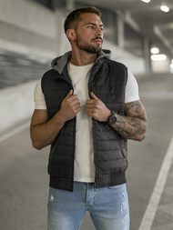 Men's Gilet - Black OZONEE JS/8M983/392Z