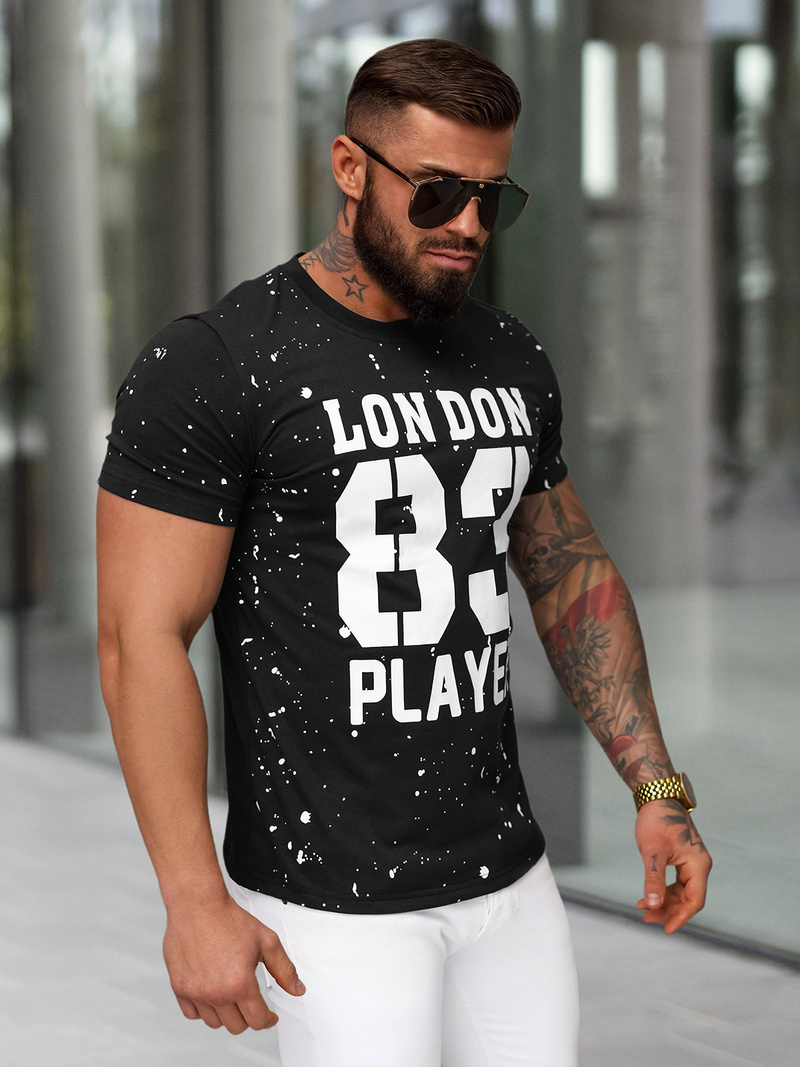 Men's T-shirt - Black OZONEE JS/8B1388/3