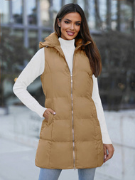 Women's Gilet - Camel OZONEE JS/M721/84Z