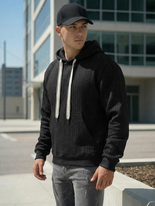 Men's Hoodie - Black OZONEE O/3C577
