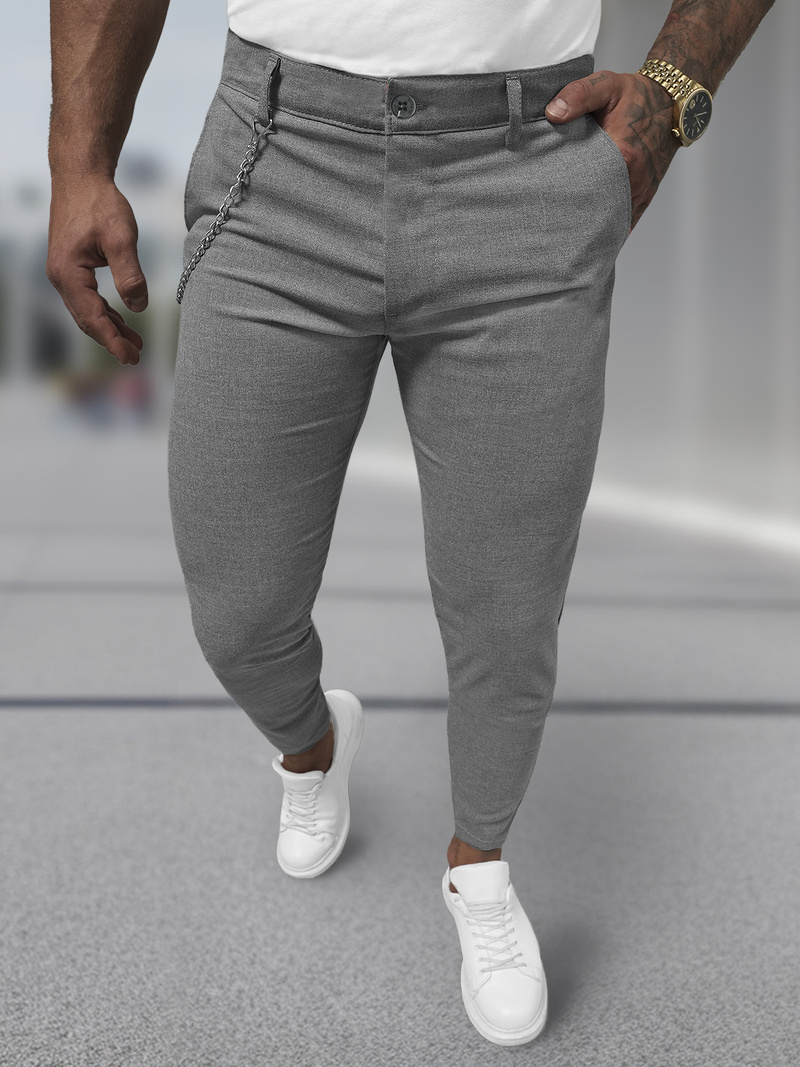 Men's chinos - dark grey OZONEE DJ/3300