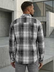 Men's Shirt - Black-White OZONEE NB/MC728N/4Z