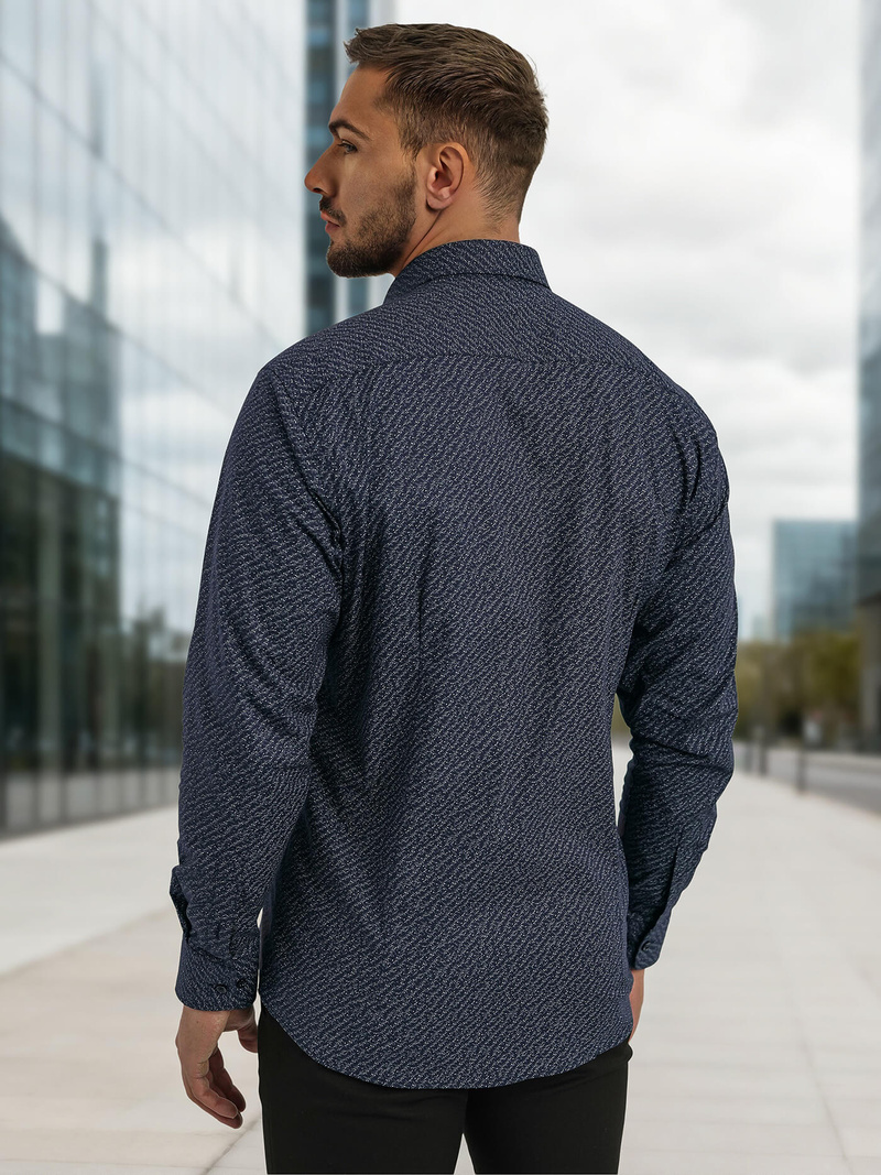 Men's Shirt - Navy Blue OZONEE V/V186