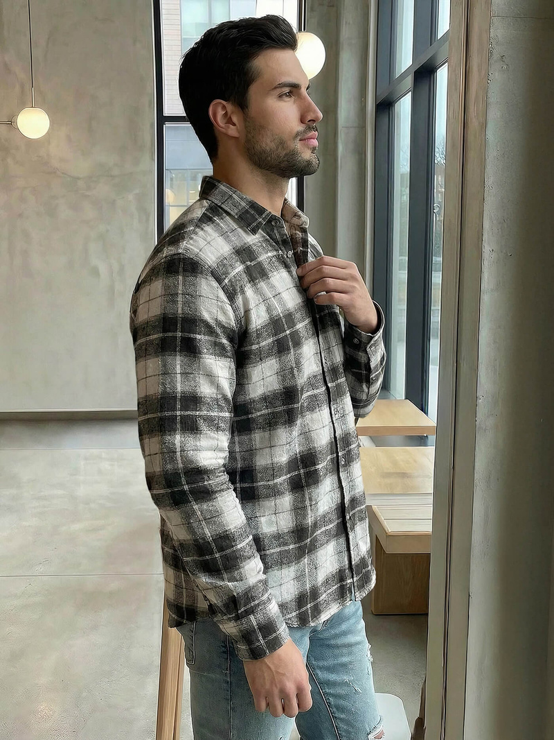 Men's Shirt - Grey OZONEE V/V172Z