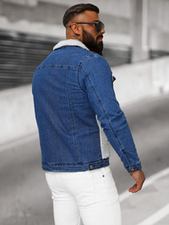 Men's Denim Jacket Sherpa Blue OZONEE NB/MJ533BZ