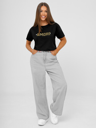 Women's T-shirt - Black/Gold OZONEE JS/YJ77716