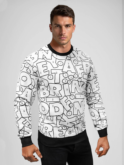 Men's Sweatshirt - White OZONEE JS/8B1136/1Z